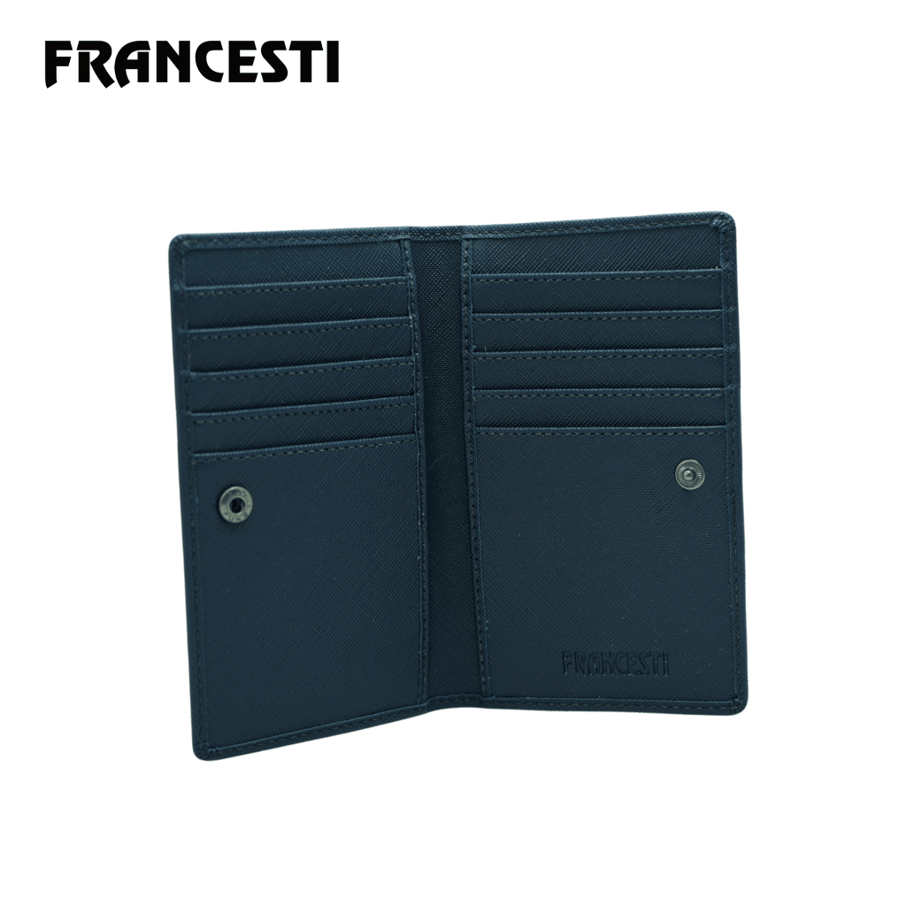 Francesti Dompet Kartu kredit,atm,ktp 694b Pria,Wanita Kulit PU Premium Blue