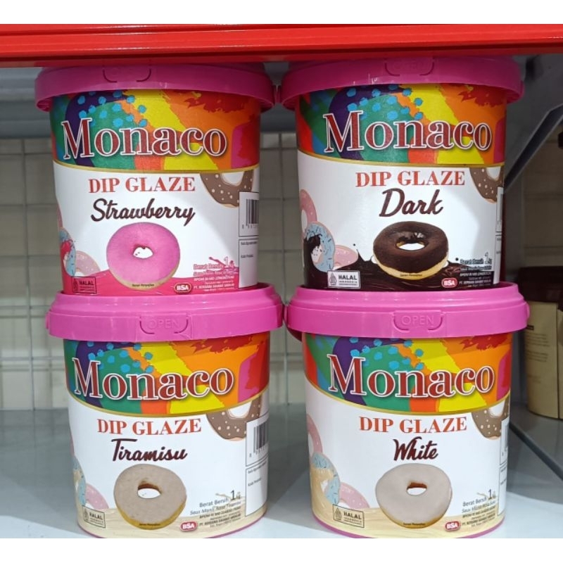 

MONACO DIP GLAZE 1KG/ Selai coklat/ Isian roti (STRAWBERRY/ DARK CHOCOLATE/ WHITE/ TIRAMISU/ GREEN TEA)