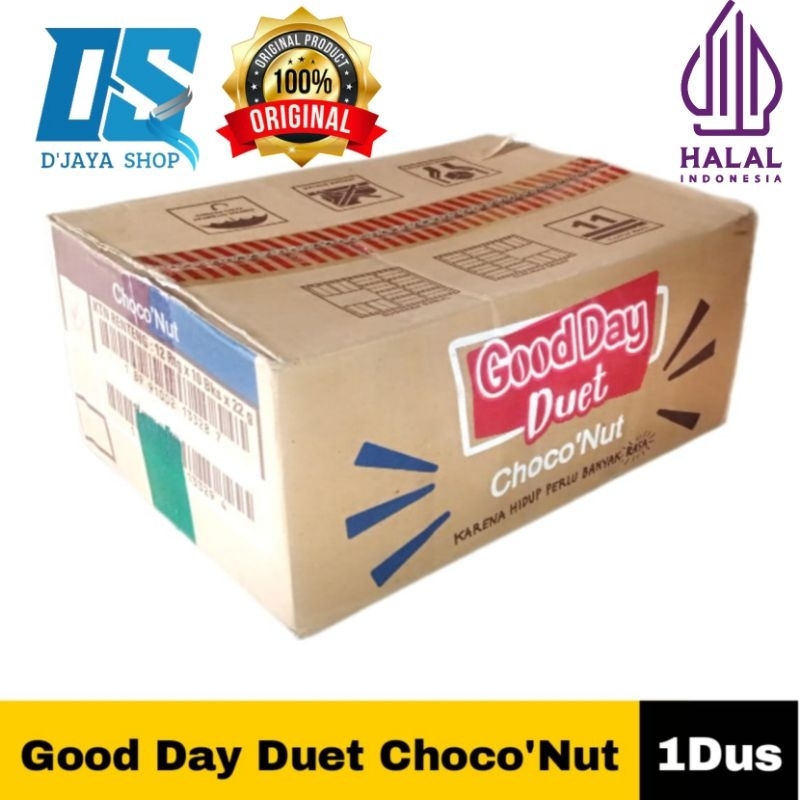 

Good Day Duet Choco Nut Kopi Instan 1 Karton 12 Renteng × 22g