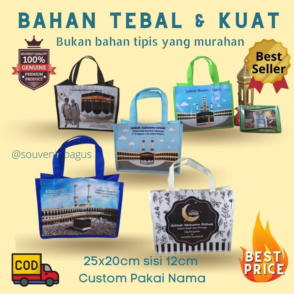 Tas Souvenir Haji Umroh Custom Nama Goodie Bag Oleh Oleh Haji Umroh gift Tas Hajj Umrah MANASIK HAJI