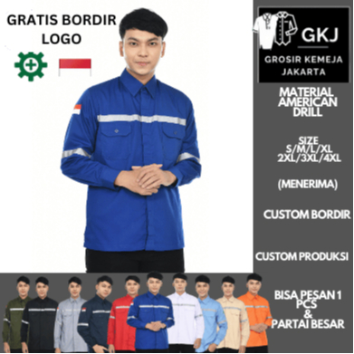 BEST SELLER BAJU WEARPACK KEMEJA SAFETY K3 PROYEK TAMBANG LENGAN PANJANG - PAKAIAN SERAGAM WERPAK