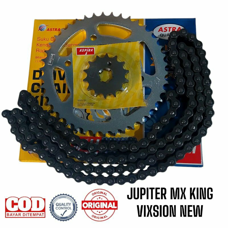 Gear Set Gear Paket Rantai Jupiter MX King Vixsion New Original