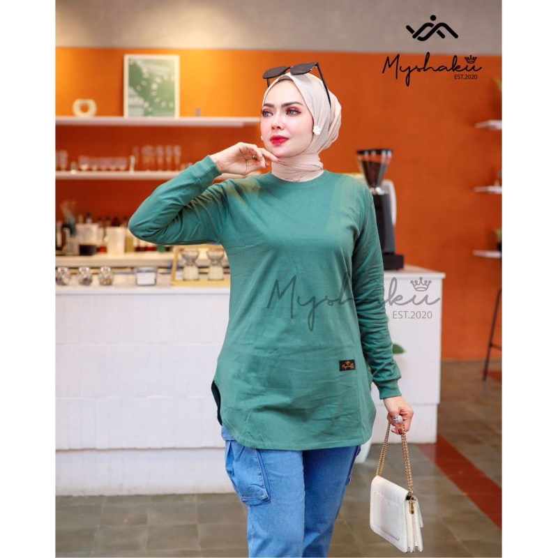 Kaos Myshaku Polos Lengan Rib