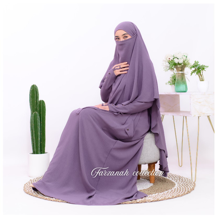 haviza gamis oneset khimar syar'i  gamis abaya muslimah umroh haji terbaru mewah elegant