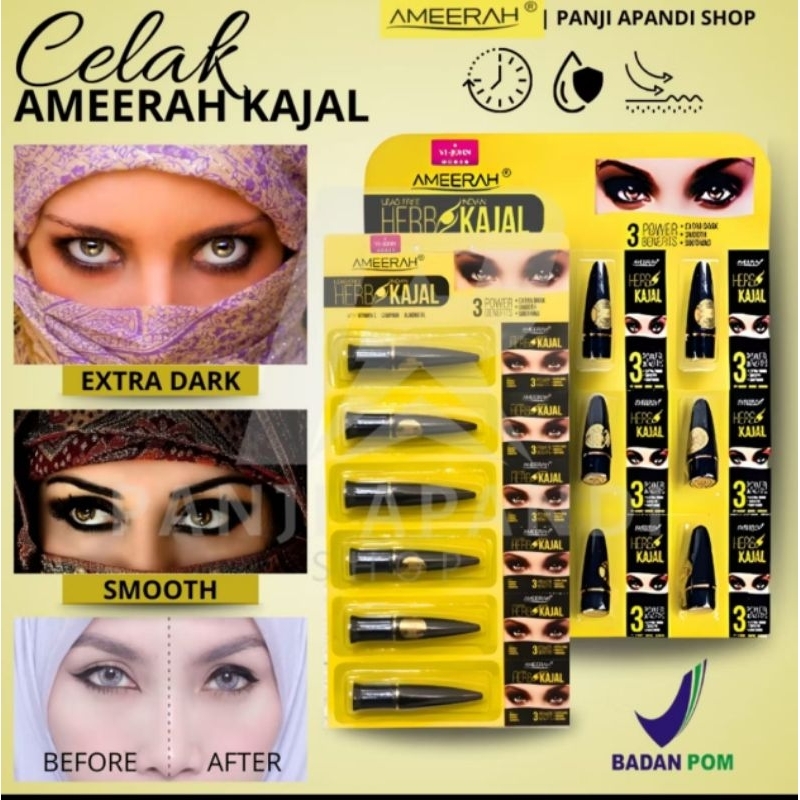 BPOM Celak Mata Sifat Mata kajal Ameerah Kajal Pencil Kajal Waterproof