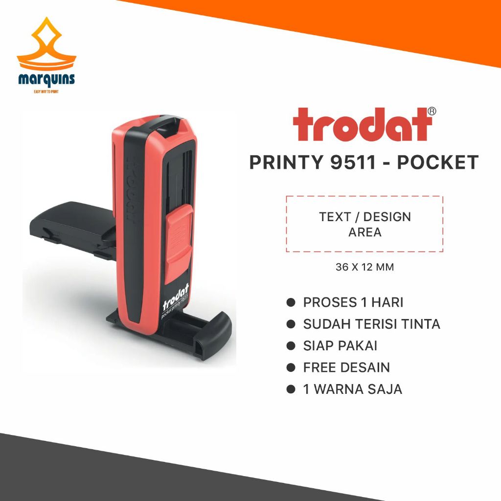 

Stempel Otomatis Trodat Pocket 9511 | Stempel Nama/Alamat | Stempel Cocok Untuk Nama | Kualitas Premium