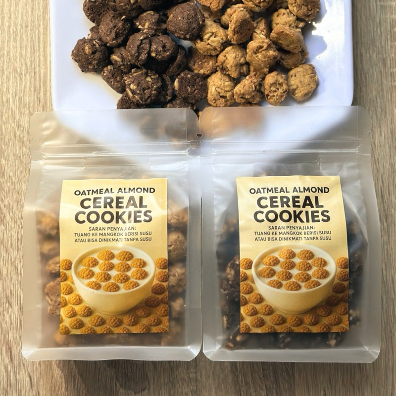 

Munchcrisp Bundling Chocolate & Original Oatmeal Almond Cereal Cookies 135gr X 2 - Cookies Sarapan Brunch Camilan Midnight Snack