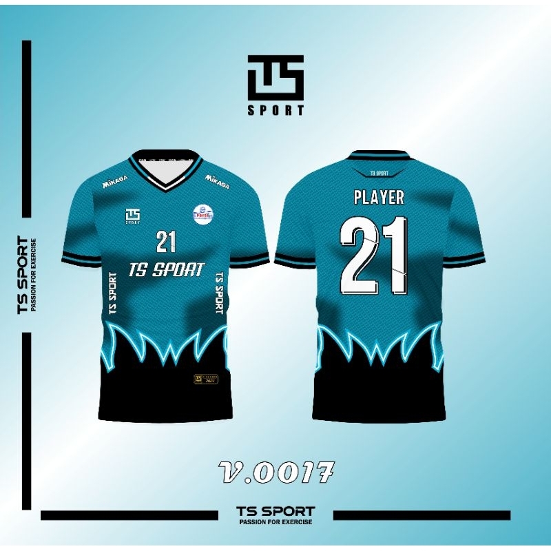 Kaos Jersey Voli Full Printing Gratis Tambah Nama Nomor Logo Sponor