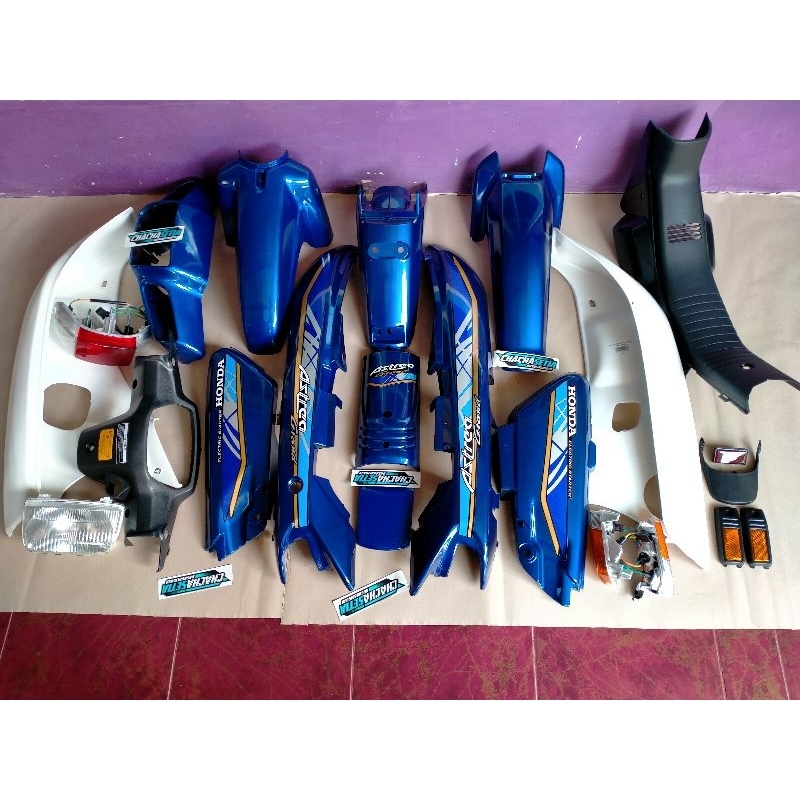 bodi full set honda grand sabit warna biru