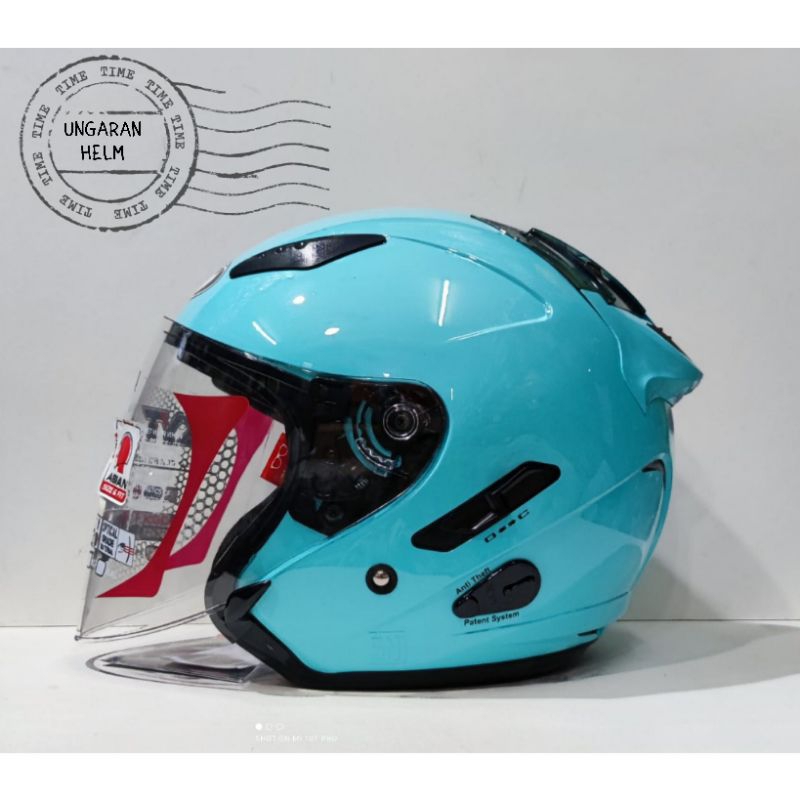 Helm KYT galaxy flat R Aqua blue ori double visor