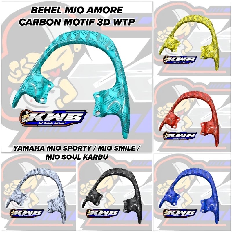 Behel mio amore carbon hydrograpic motif 3d wtp yamaha mio sporty / smile / soul karbu
