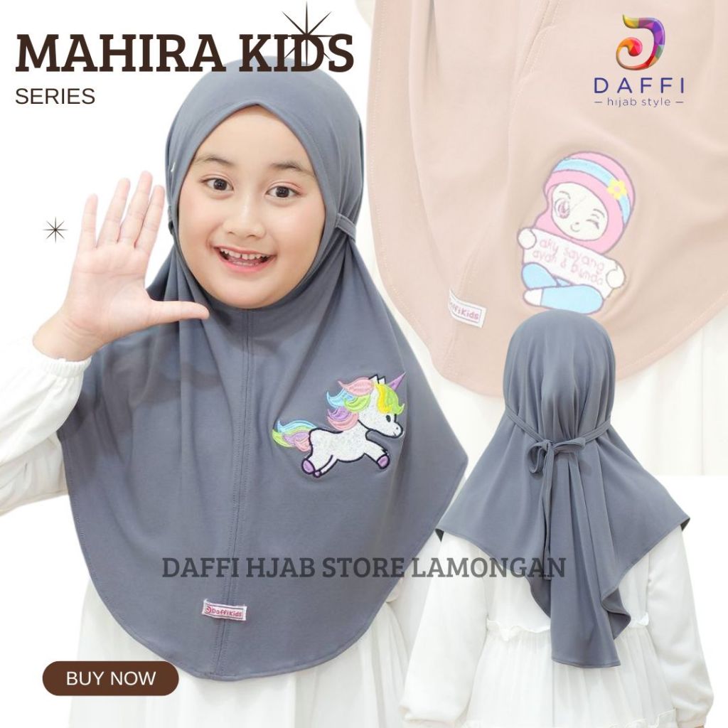 Daffi Hijab Anak Mahira Kids Terbaru Ori Jilbab Bergo Instan Anak Tk Sd Jersey Premium Tali Belakang