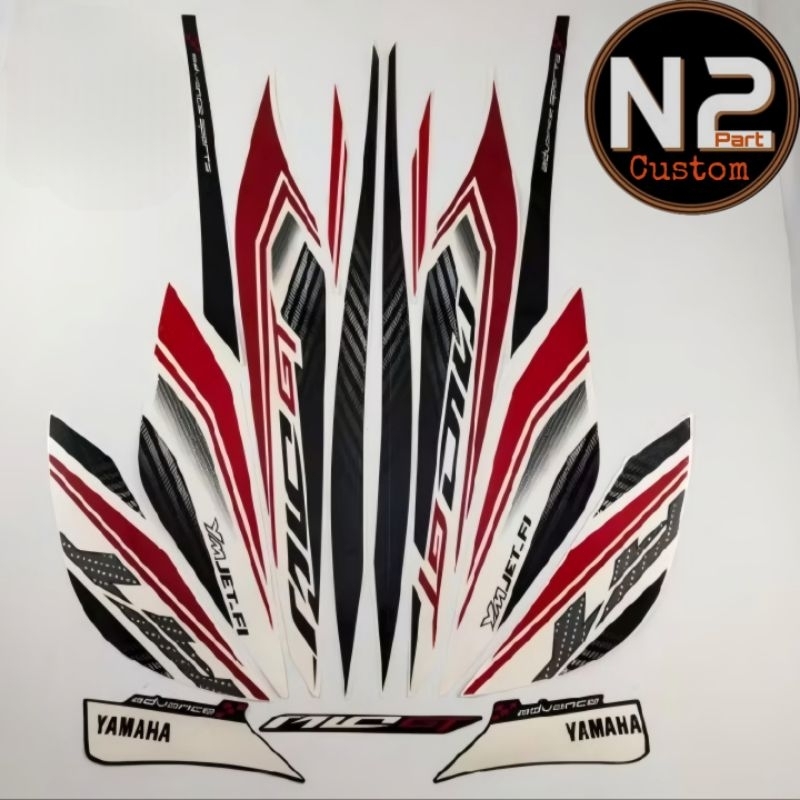 Striping stiker polet motor Yamaha MIO GT 2013 sticker lis full body Mio Gt 2013 merah putih