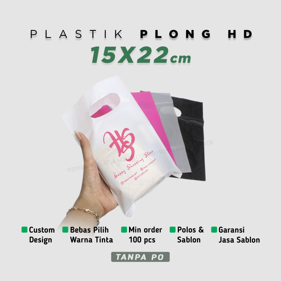 Plastik Kresek Plong HD Sablon Custom Free Design Packing Baju Jaket Celana Hoodie Asesoris Hijab
