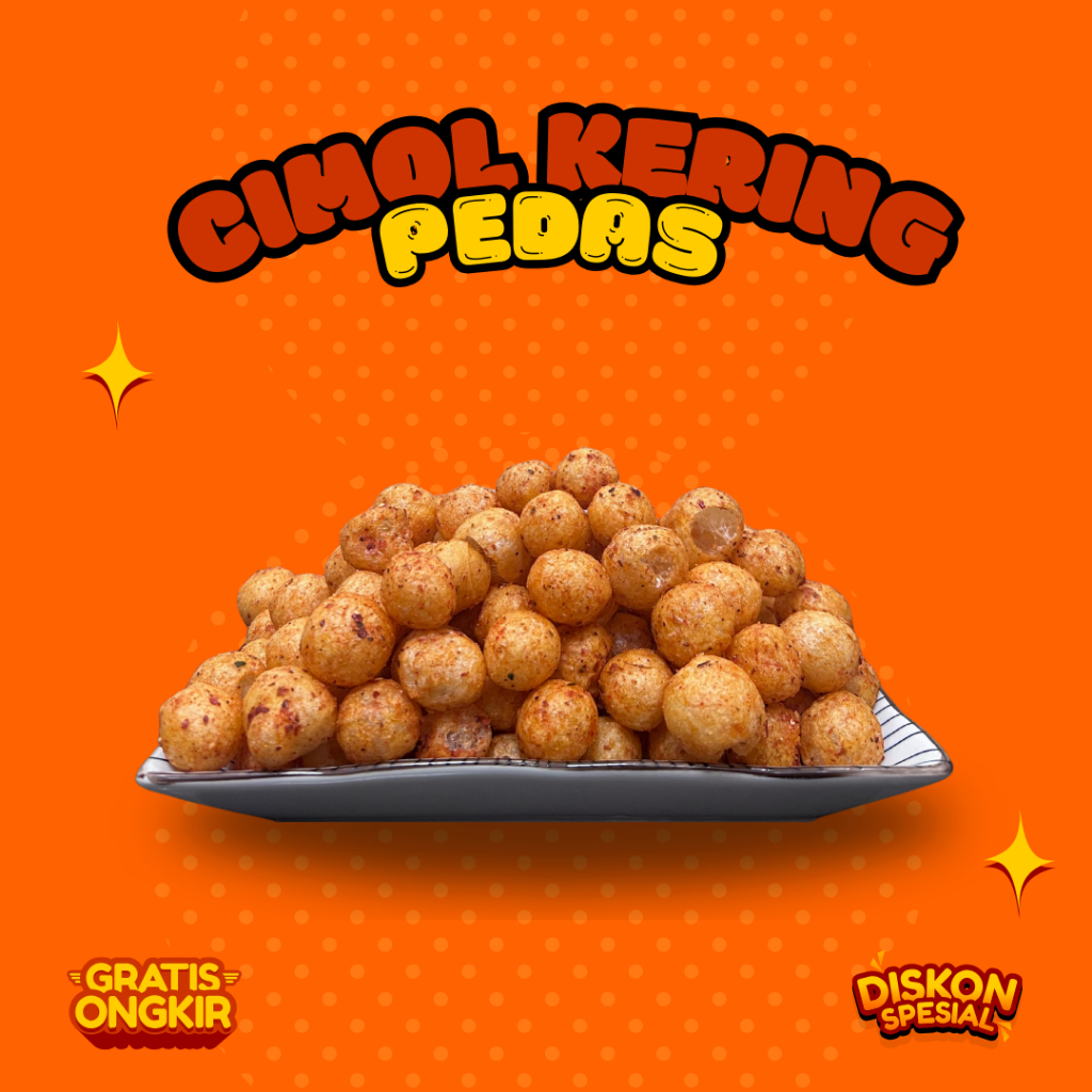 

200gr Cimol Kering Pedas Daun Jeruk// Emplod// Endog Lewo Pedas Gurih