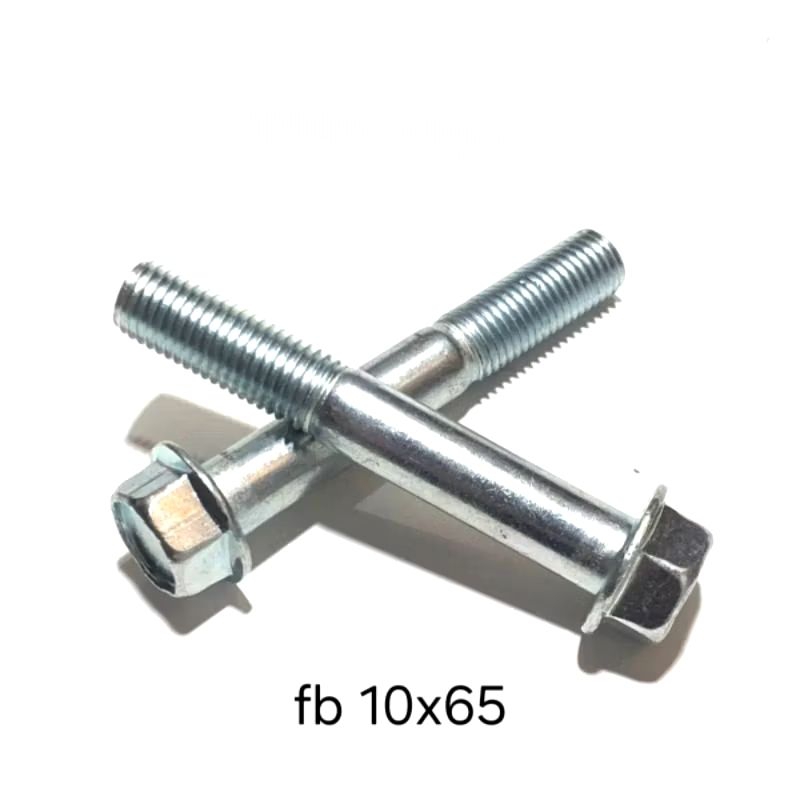 Baut Topi 14 10x65 flange bolt / Baut Knalpot Vario 125 150 Beat / Baut Flang 10x65 Kunci 14 Putih /