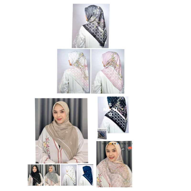 MANDJHA HIJAB IVAN GUNAWAN FASHION ORIGINAL SCARF QUEENIE WHITE,PRODUKSI GREY,SAND,NAVY &BLACK,MINIM