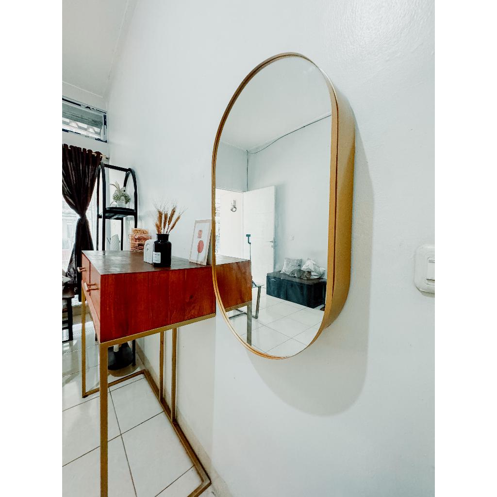 Oval Cabinet Mirror / Cermin Kaca Kabinet/ Kabinet / Cermin Kamar mandi / Cermin Wastafel / Rak Kaca