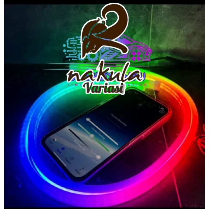 Lampu Alis AES RGB Bluetooth Running Smart LED Mode Belang Universal Tanpa Selang