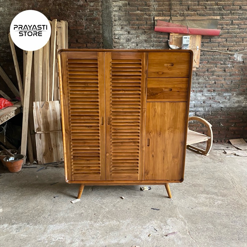 Lemari pakaian minimalis retro jati lemari minimalis retro bahan kayu jati