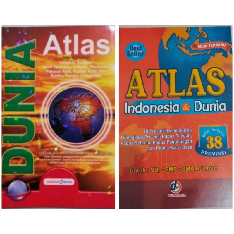 Atlas Dunia Lengkap Peta Dunia dan Indonesia 38 propinsi terbaru