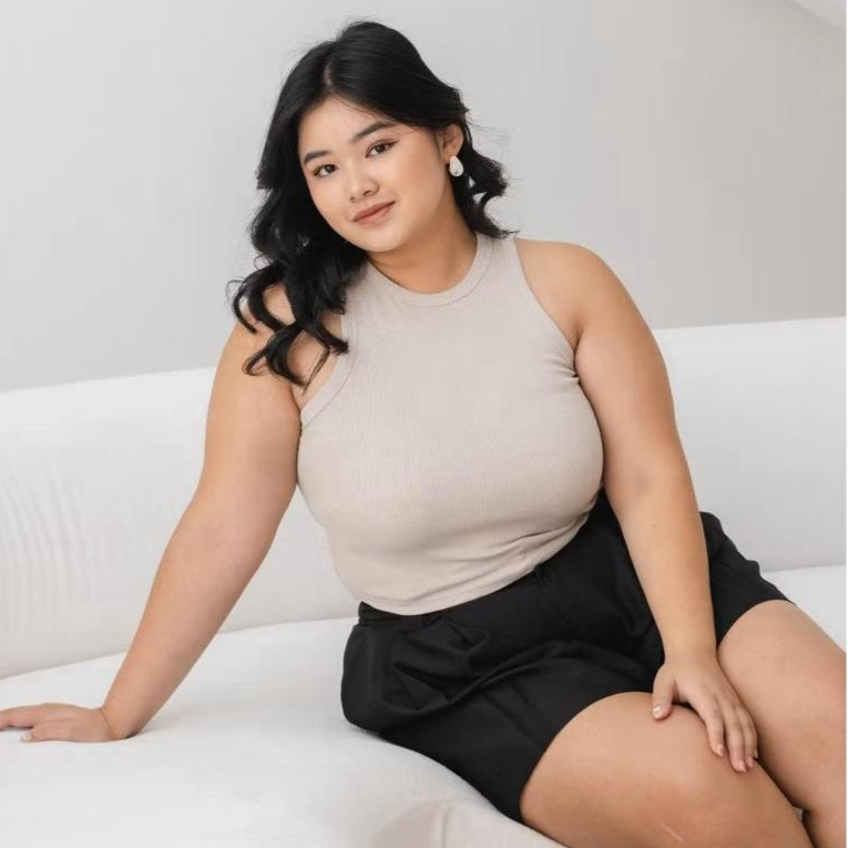 RinE45 ORO TOP Halter Tang top Crop Top Strech Rib Knit Tangtop Wanita Crop Wanita ALL size Jumbo