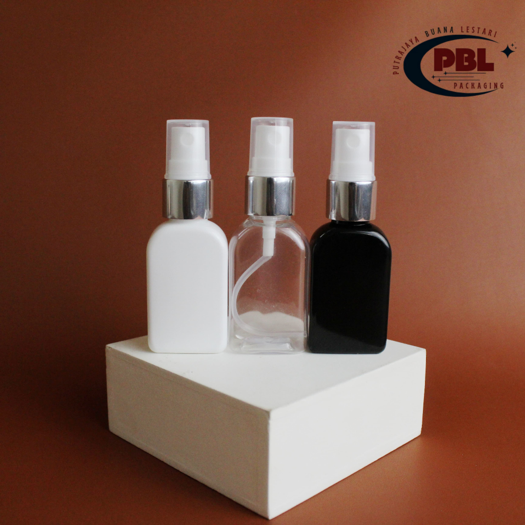 Botol Spray 30ml Kotak PET / Botol Face Mist Spray 30ml Kotak Tebal / Botol Plastik Spray 30ml Kotak