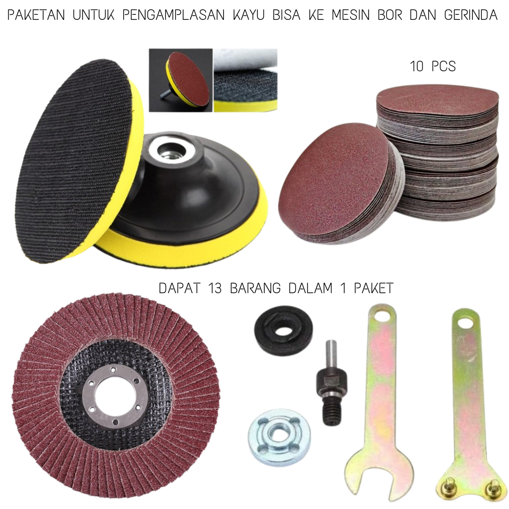 Paketan Mata Gerinda Amplas Kayu Bisa dipakai bor dan gerinda