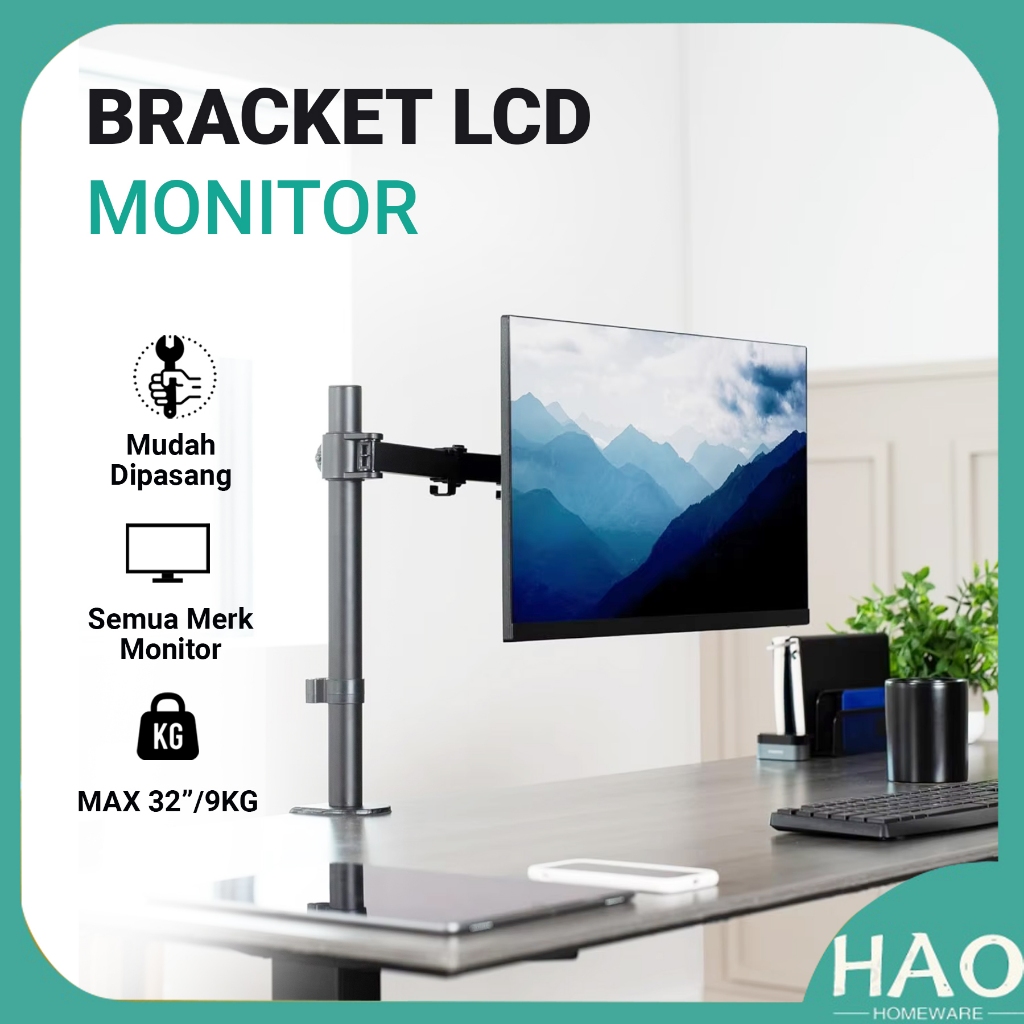 Monitor Bracket TV LED / Bracket LCD Monitor PC Gas Spring 13-32 inch Satu ARM dan Dua ARM / Monitor