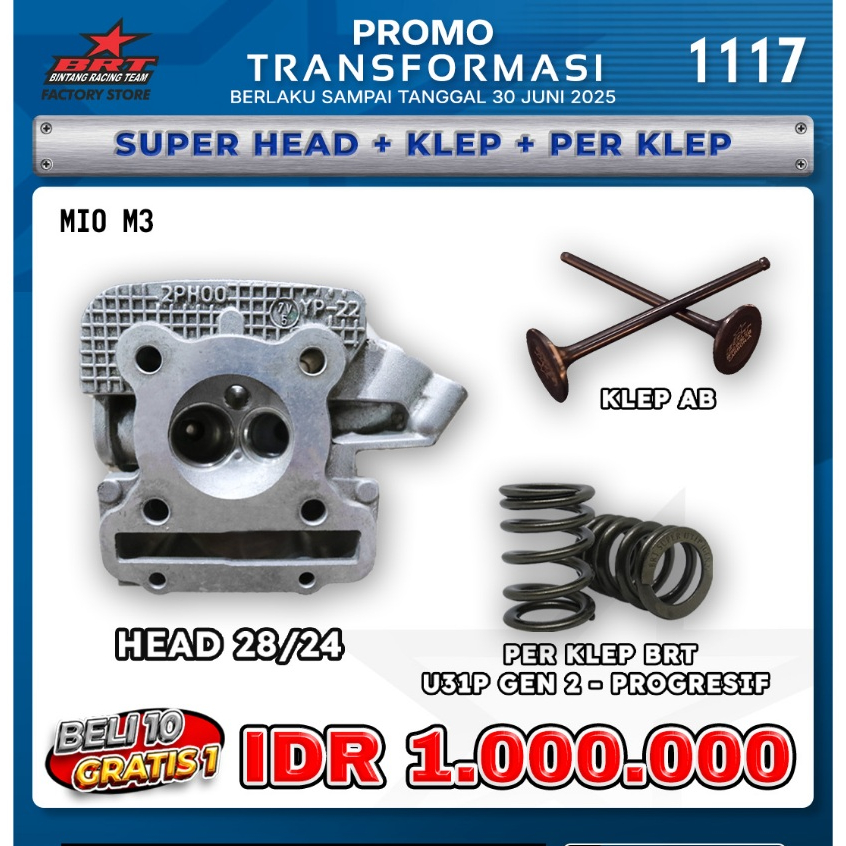PROMO 1117 BRT SUPER HEAD + KLEP + PER KLEP BRT MIO 3