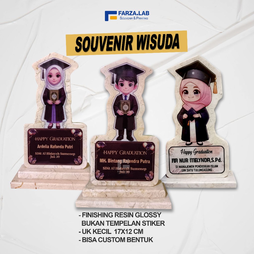 SOUVENIR WISUDA, VANDEL MARMER, VANDEL WISUDA MARMER, PLAKAT WISUDA, PIALA WISUDA, HADIAH WISUDA