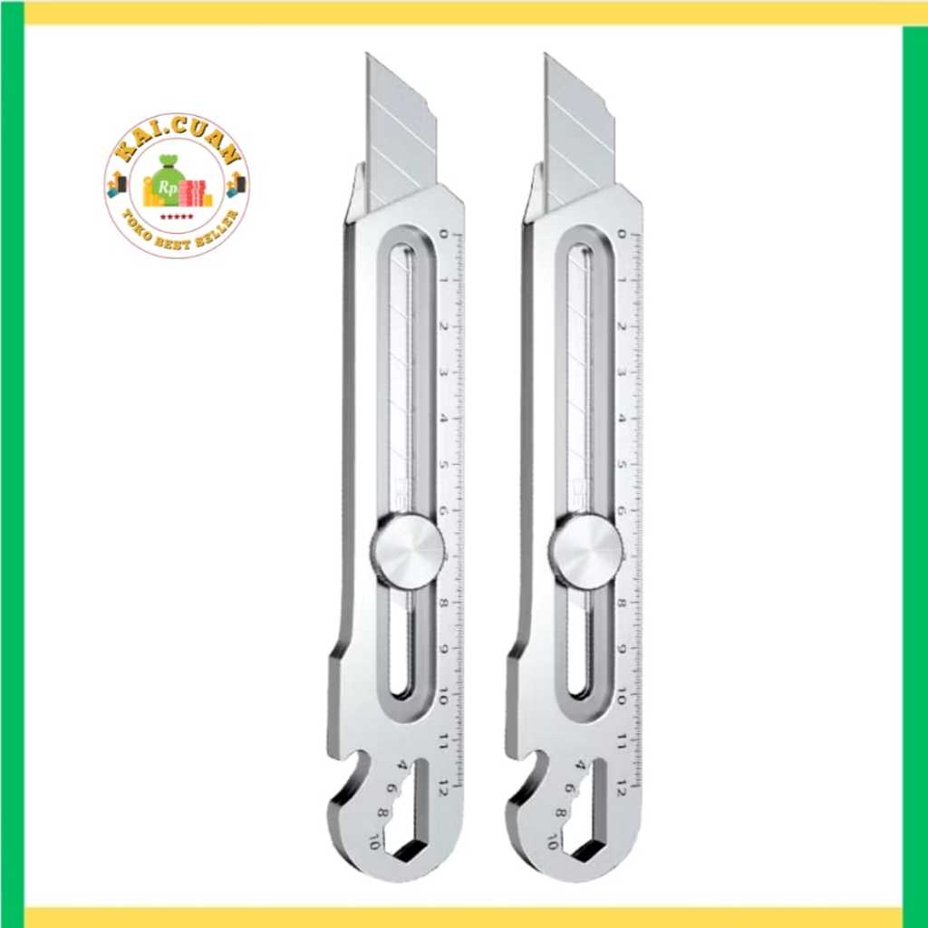 

(KAI)Cutter Stainless 9-In-1/Pisau Serbaguna Baja Tahan Karat/Pemotong Kertas Kunci Pas Tajam