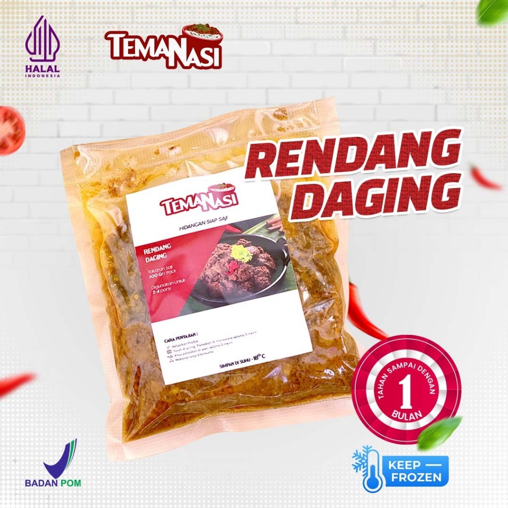 

Teman Nasi - Rendang Daging Frozen 300gr / Rendang Daging Sapi Frozen Siap Saji