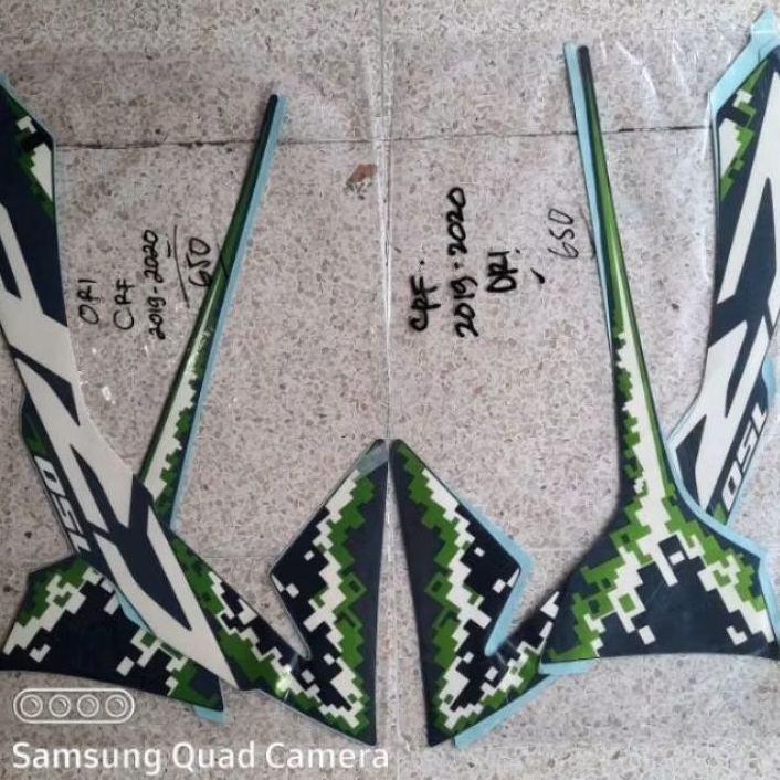 STRIPING STANDAR LIST STIKER CRF 150L EXTREME GREY TAHUN 2019 2020 HIJAU ABU CRF 150