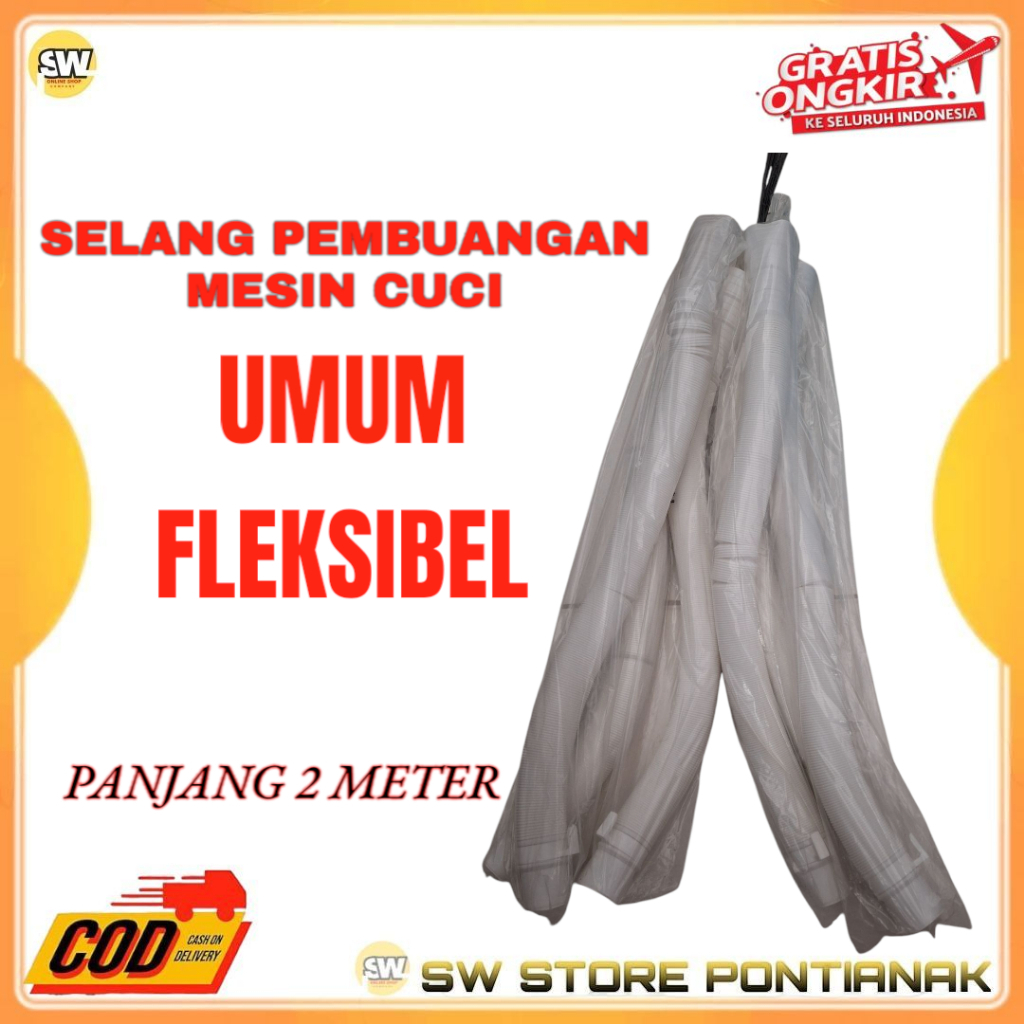 SELANG PEMBUANGAN AIR MESIN CUCI UNIVERSAL 1.5 INCH PANJANG 2 METER / SELANG PEMBUANGAN MESIN CUCI U