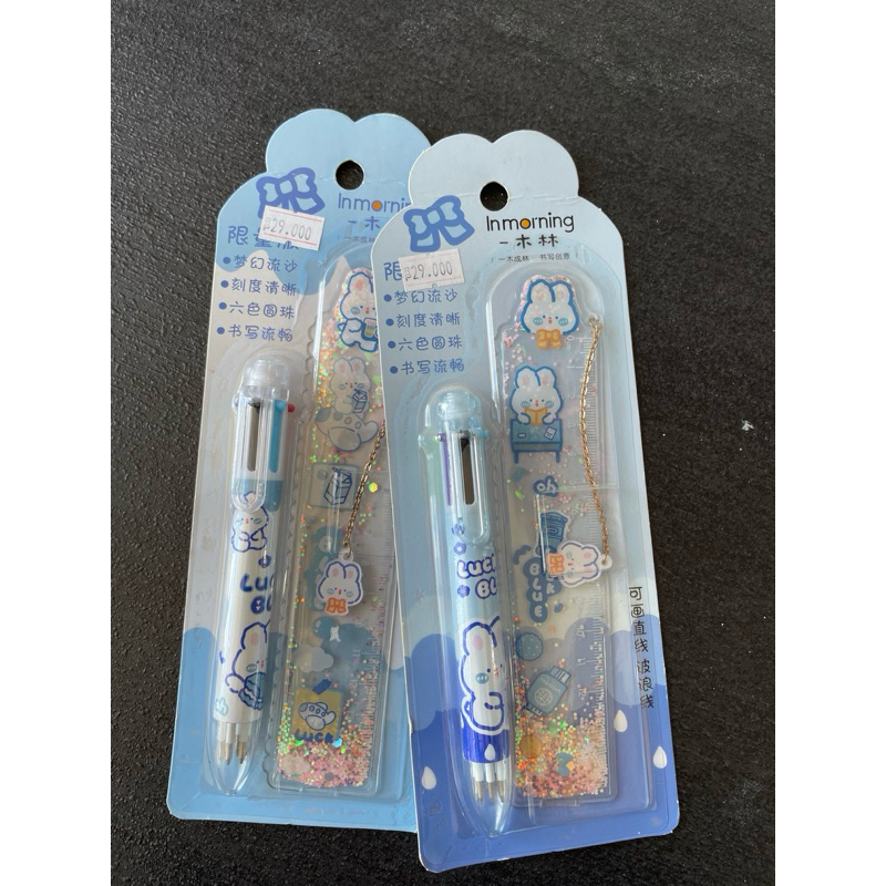 

pulpen 6 warna (plus penggaris )