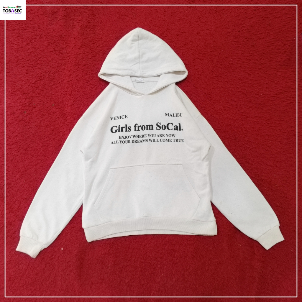 Hoodie Zara Motif Tusian Warna Putih Size S