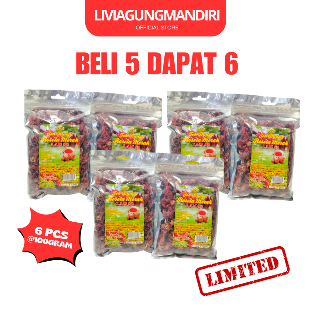 

teh bunga rosela merah kering