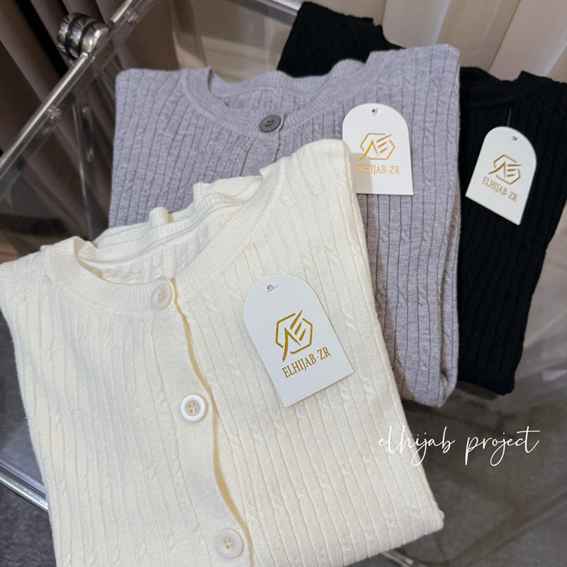 [PREMIUM] Cardi Cable Basic  Knit Korean Style// Sweater Cardi basic Cable Knit