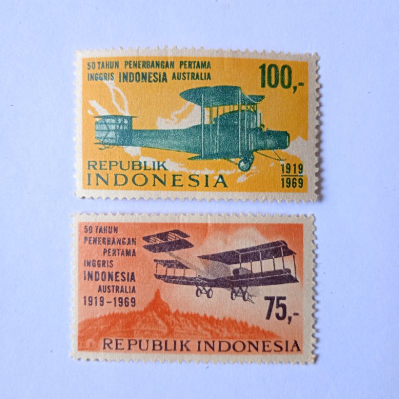 

Perangko 50th Penerbangan Pertama Inggris Indonesia Australia 1969