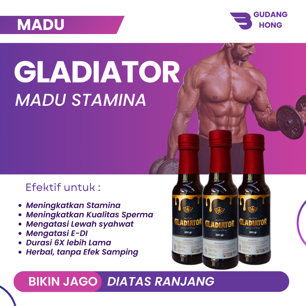 TERLARIS - Best Madu stamina GLADIATOR madu stamina pria dewasa kuat tahan lama hingga 4 jam madu al