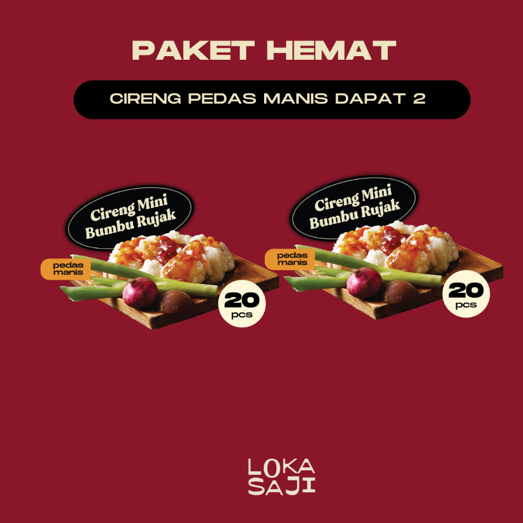 

LOKASAJI - Paket Hemat Cireng Mini Pedas Manis Dapat 2
