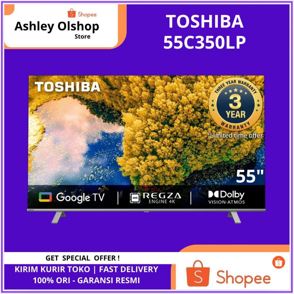 TV 55 Inch Toshiba Google TV 55C350LP 4K HDR Toshiba 55C350 [ORI]