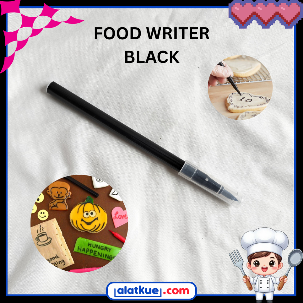 

(AKC) Edible Pen Black Pulpen Penghias Kue Food Witer Hitam Food Pen Black