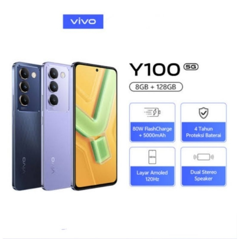 HP VIVO Y100 5G 8/128 GB - VIVO Y100 5G RAM 8GB ROM 128GB GARANSI RESMI