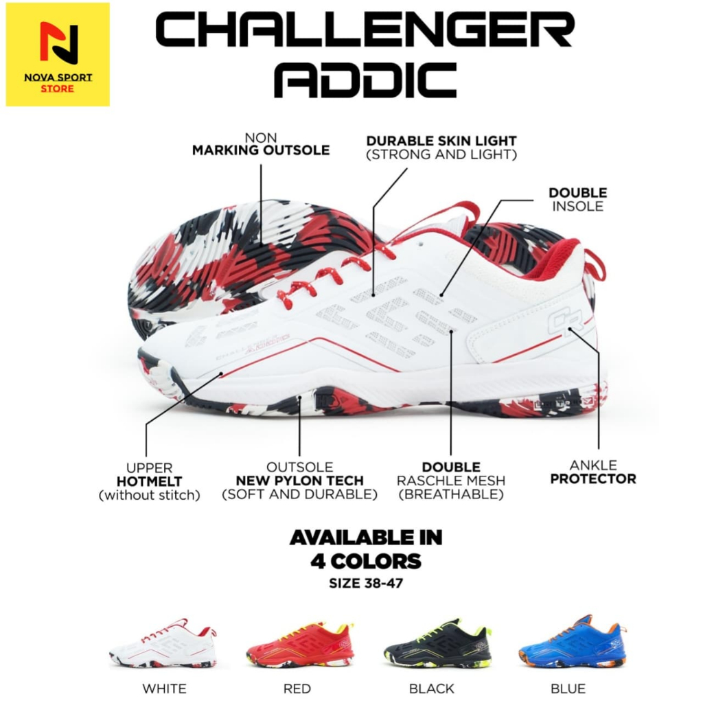 Hiqua Sepatu Badminton Challenger Addic
