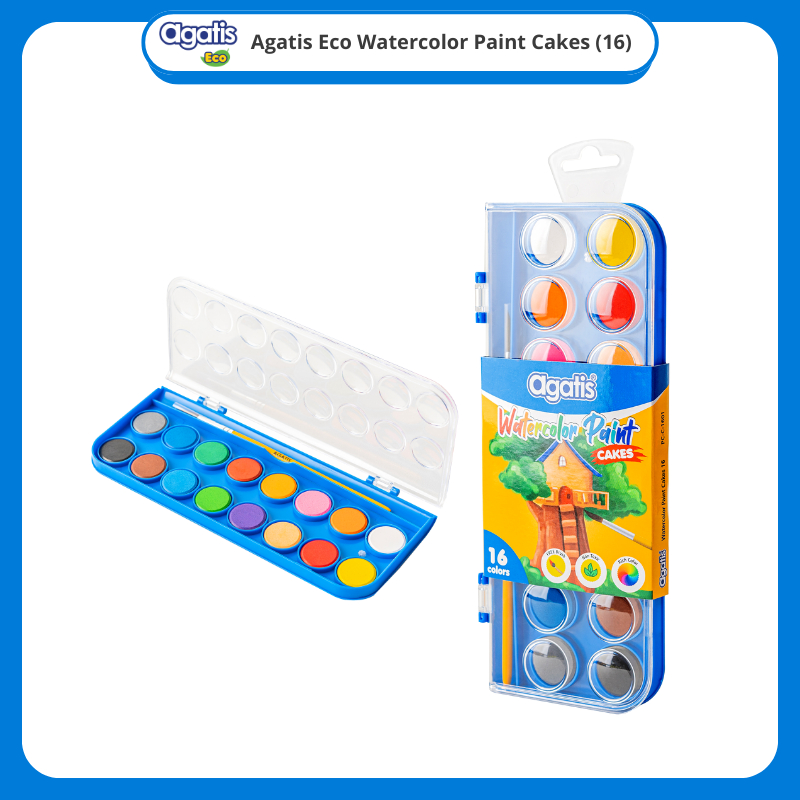 

12 pcs Cat Air Watercolor Paint Cakes 16 Colours PC-C-1601 Agatis