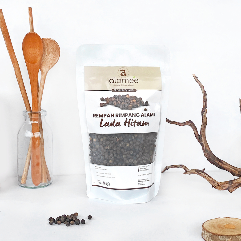 

ALAMEE Lada Hitam Biji Organik Utuh Whole Black Pepper Blackpepper Rempah Rimpang Organik Alami 100g
