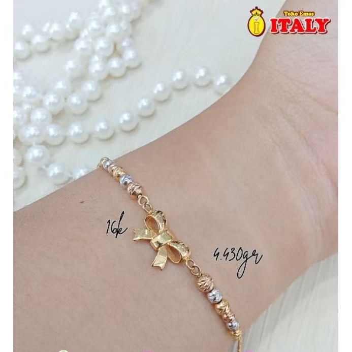 gelang emas tua bola pita