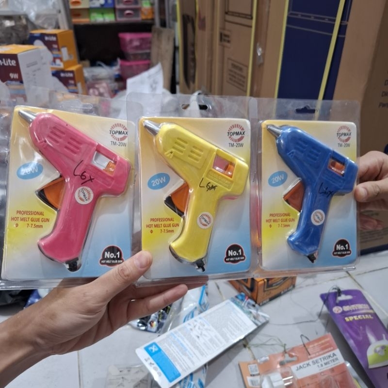 Tembakan lem glue gun kecil warna random
